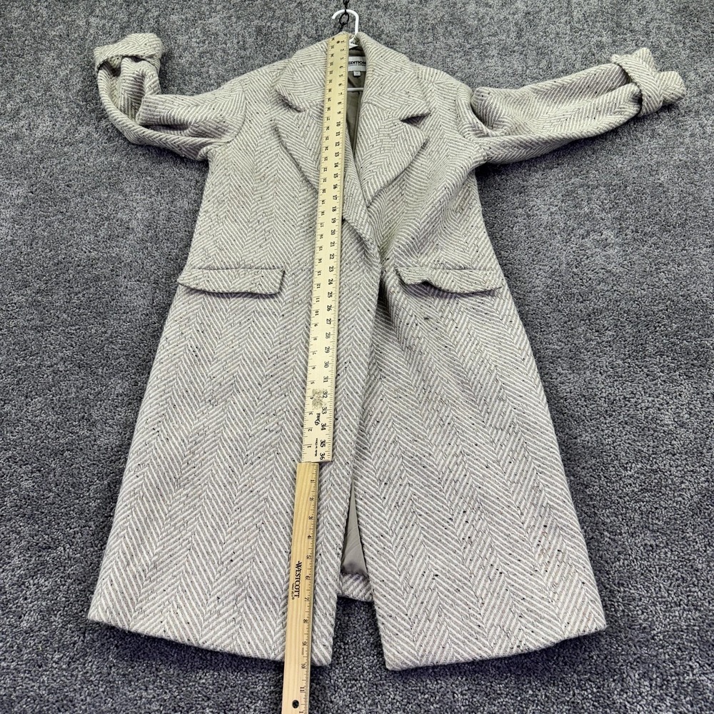 Edition Express Coat Womens Medium Beige Long Overcoat Lined Preppy - Picture 4 of 10